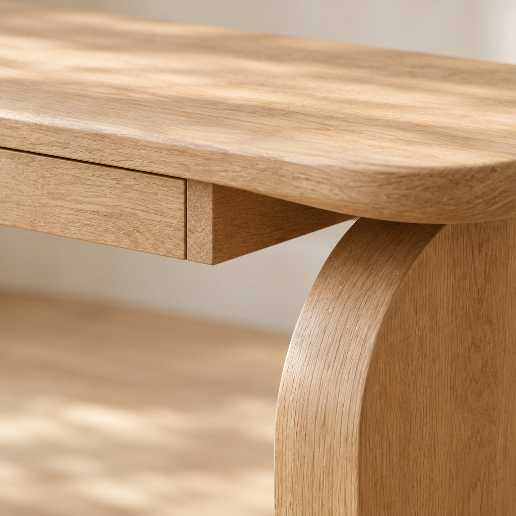 Cove Arc Writing Desk wood grain close-up