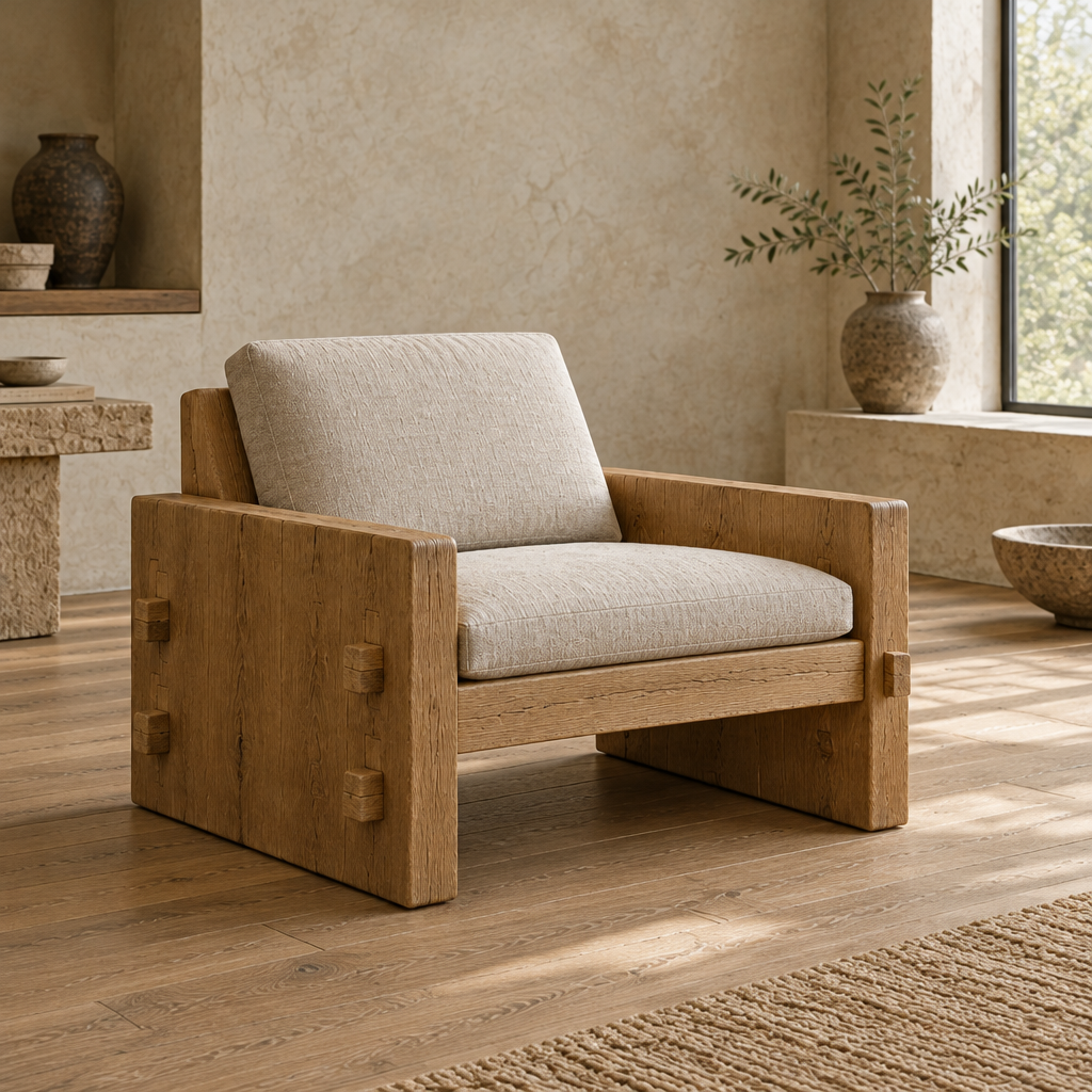 Basalt Slab Lounge Chair side view