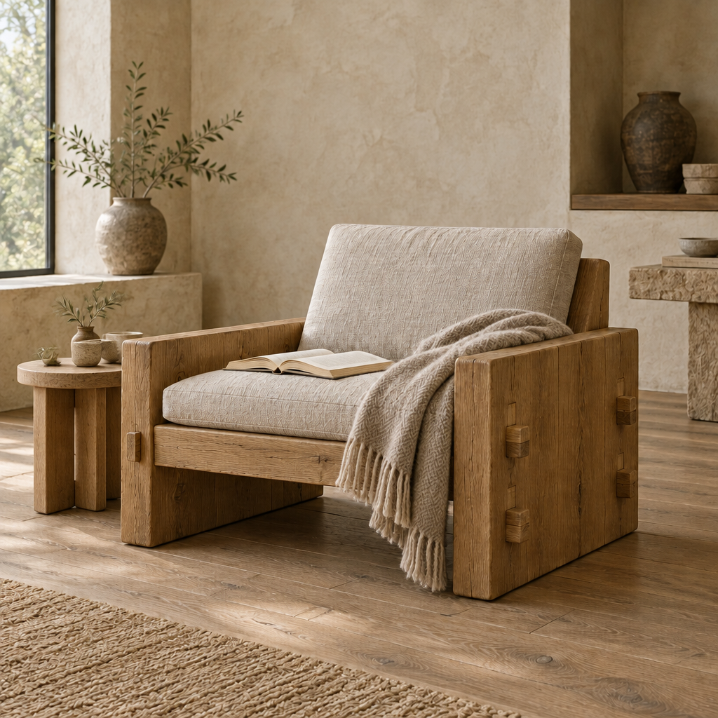 Basalt Slab Lounge Chair in use