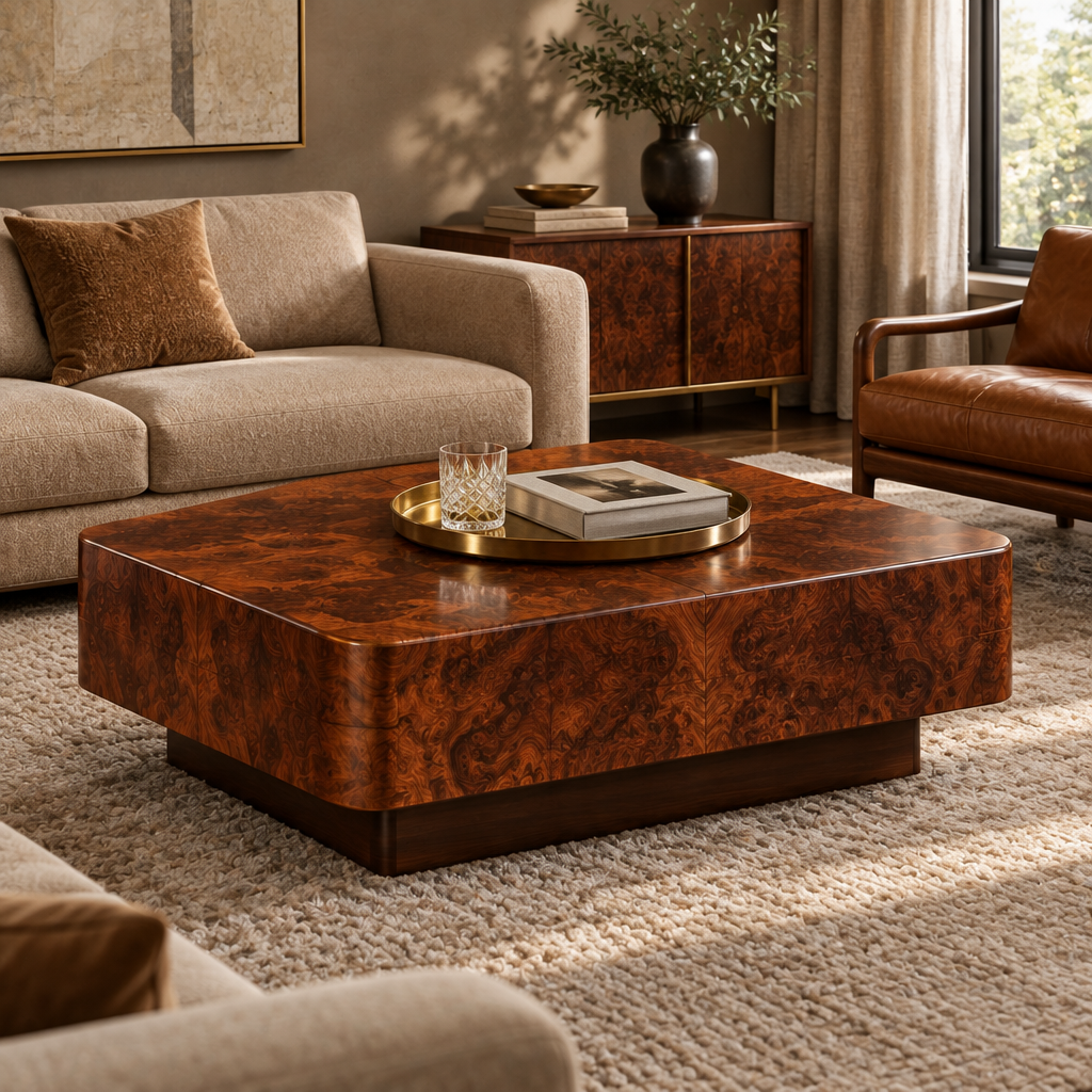 Sable Burl Coffee Table in use