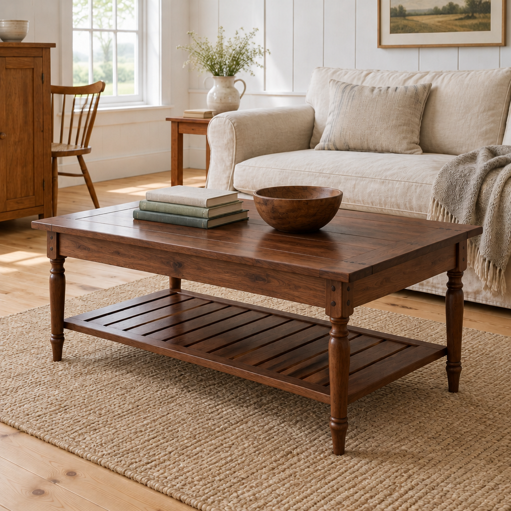 Linden Spindle Coffee Table in Walnut finish