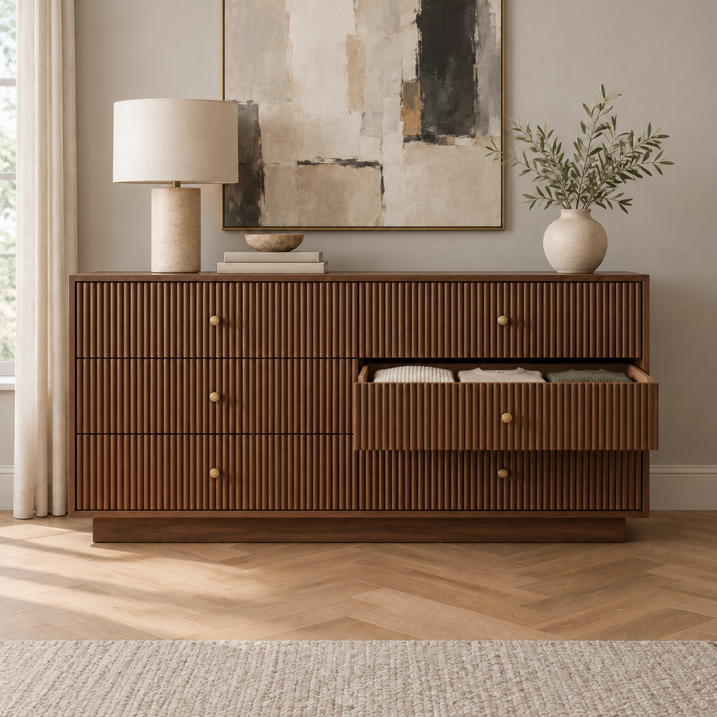 Arden Fluted Dresser in use