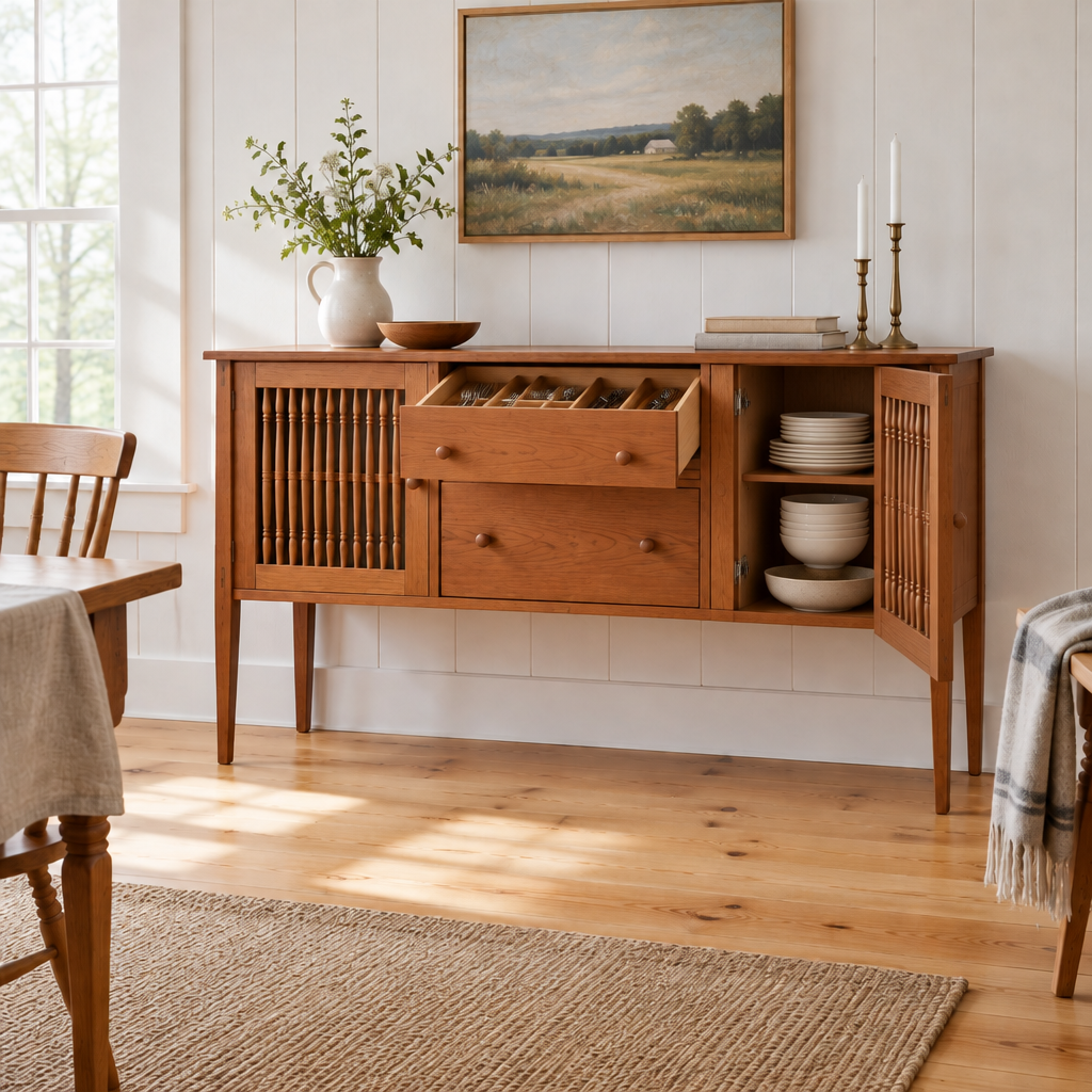 Linden Spindle Sideboard in use