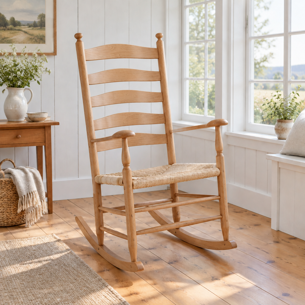 Linden Shaker Rocking Chair in Natural White Oak finish