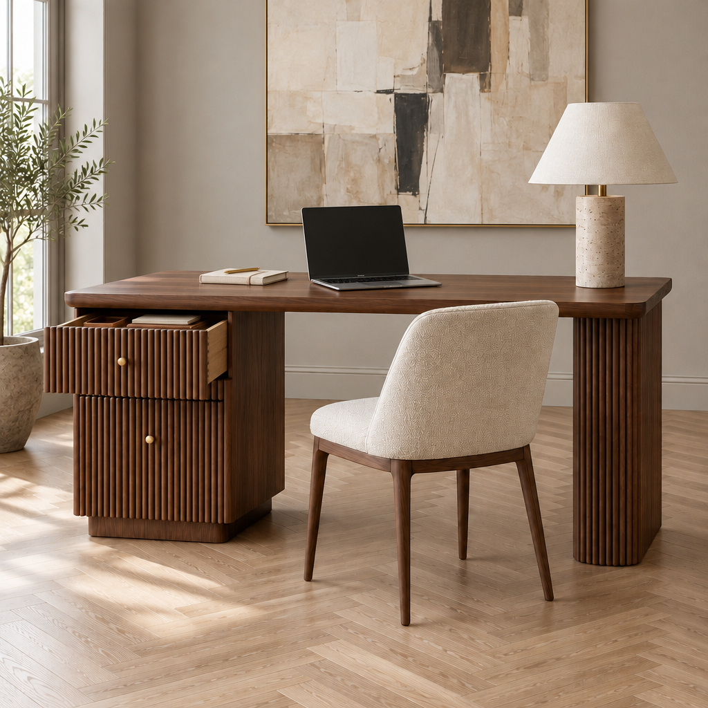 Arden Fluted Writing Desk in use