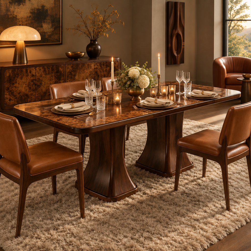 Sable Walnut Dining Table in use