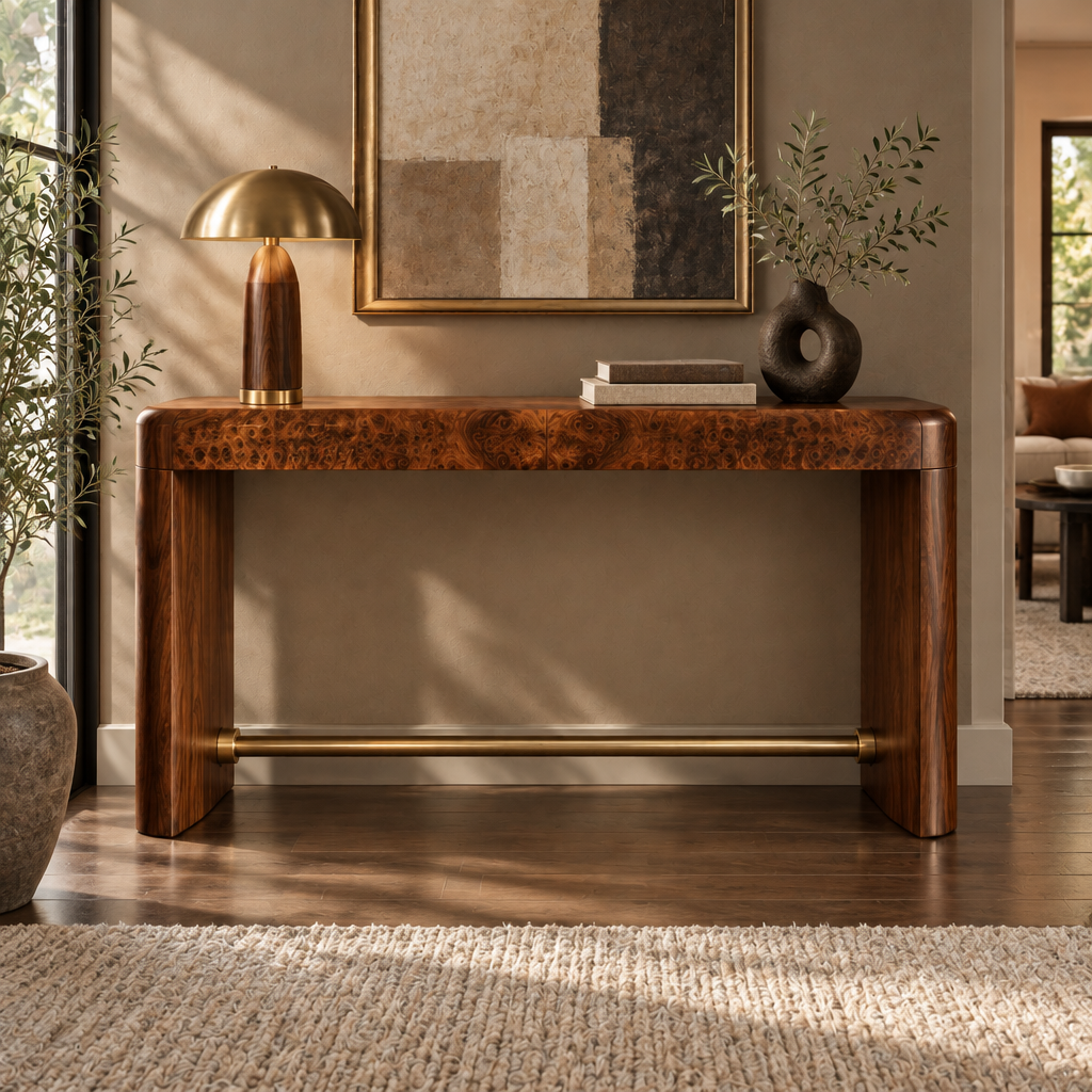 Sable Burl Console Table in use