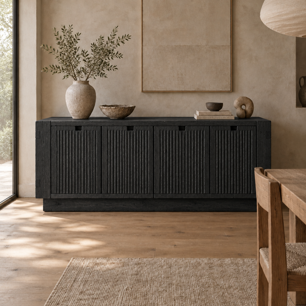 Basalt Board Sideboard in Ebonized Oak finish