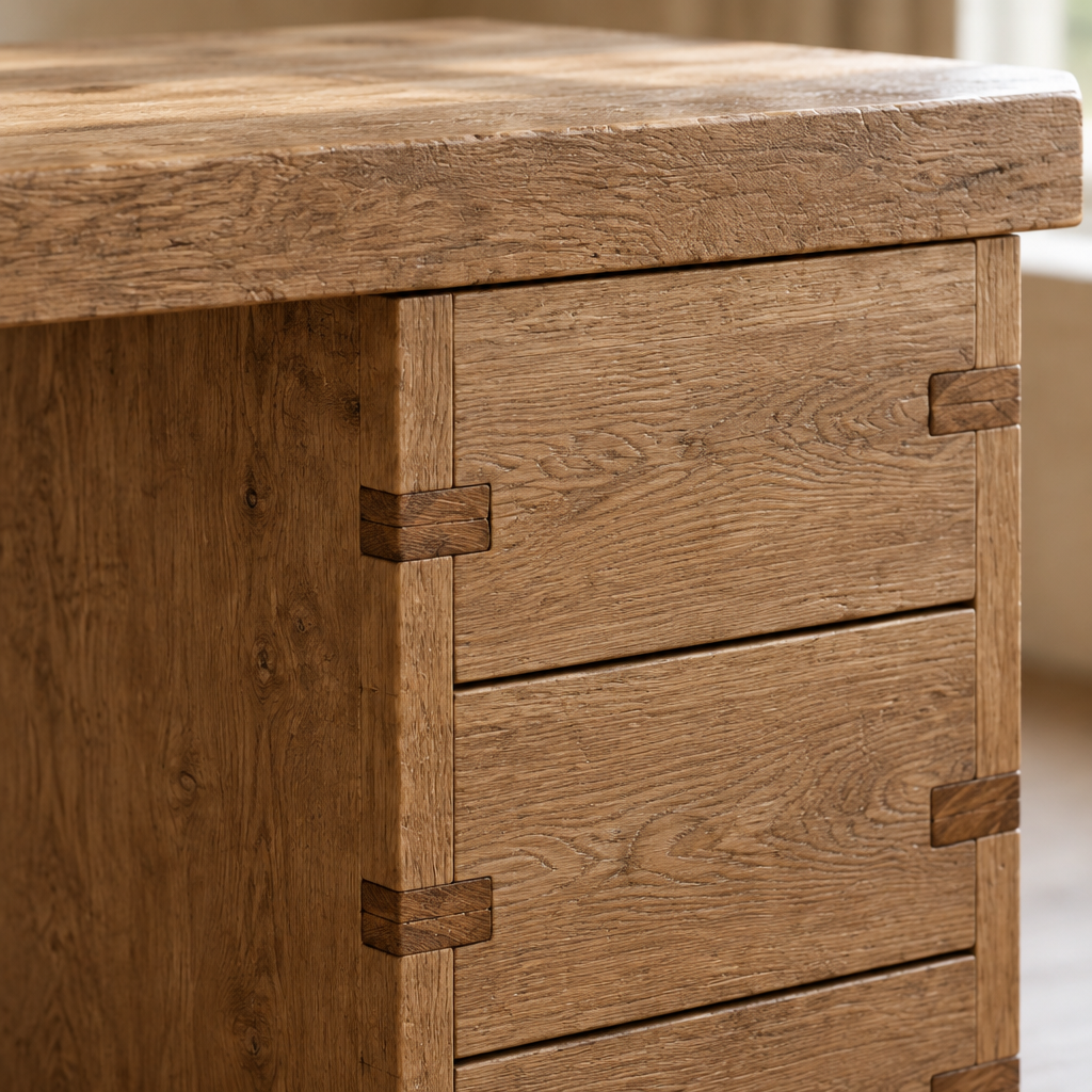 Basalt Slab Desk wood grain close-up