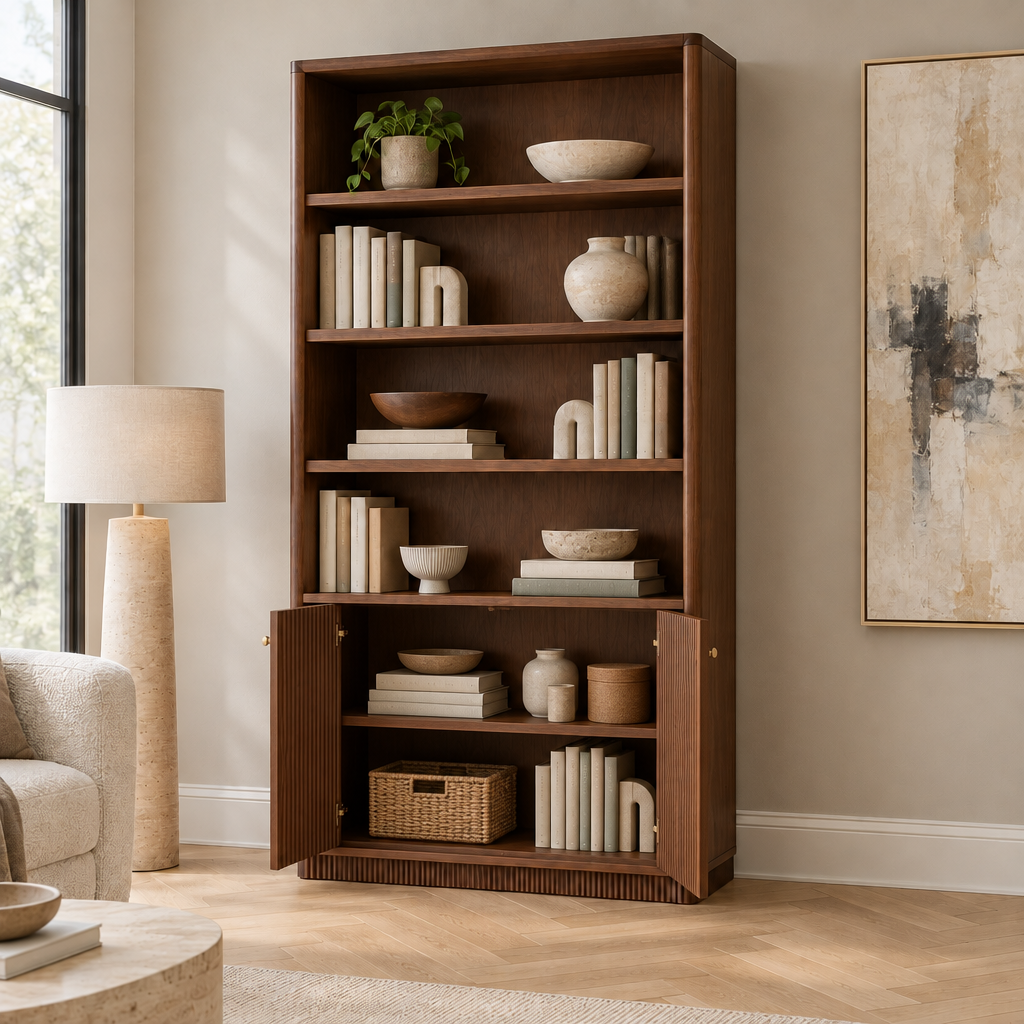 Arden Fluted Bookshelf in use