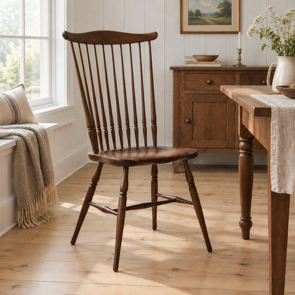 Linden Windsor Spindle Dining Chair in Walnut finish