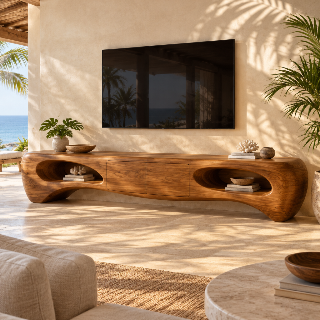 Solana Lagoon Sculpted Media Console