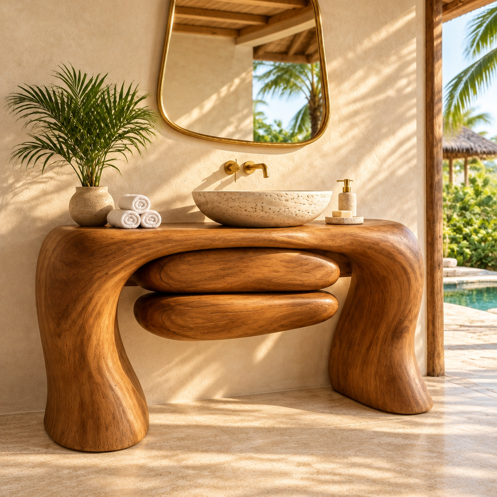 Solana Dune Sculpted Vanity side view