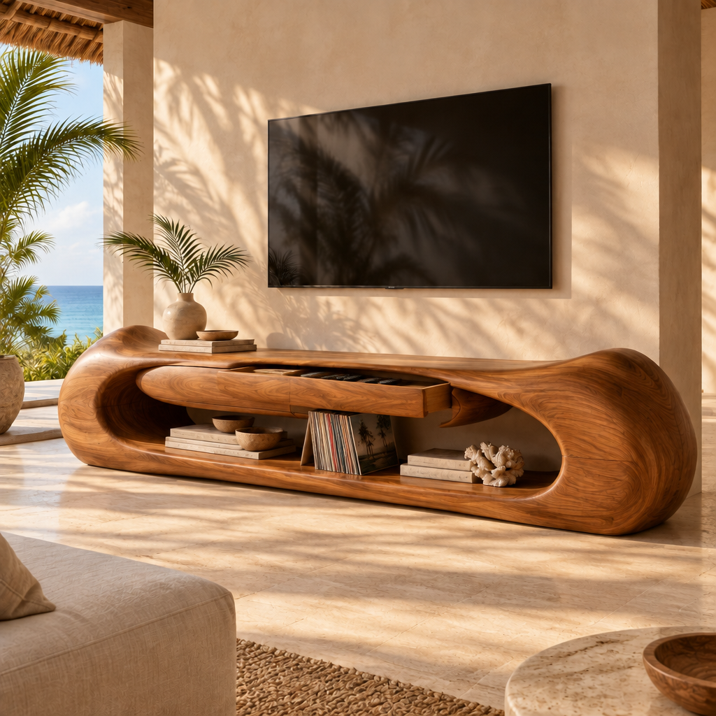 Solana Dune Sculpted Media Console in use