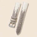 Himalayan White Lizard Leather Watch Strap leather watch strap, flat lay