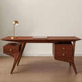 Mid-Century Solid Oak Desk for Home Office and Study