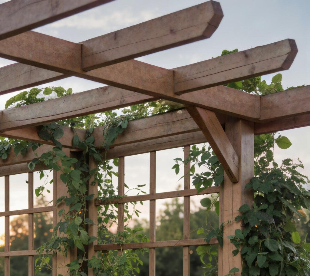 Rustic Solid Wood Garden Pergola Trellis for Patio or Yard - view 4