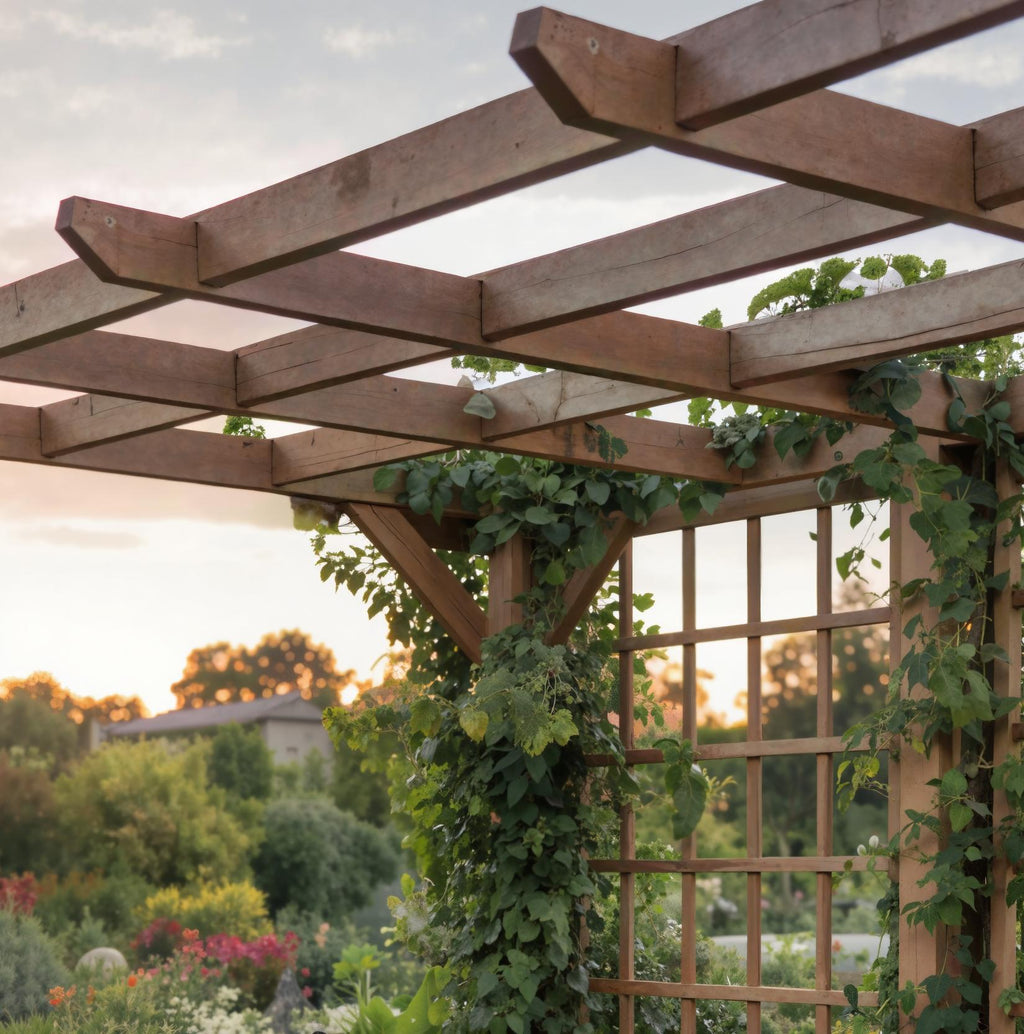 Rustic Solid Wood Garden Pergola Trellis for Patio or Yard - view 3