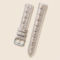 Ivory Alligator Leather Watch Strap leather watch strap, flat lay