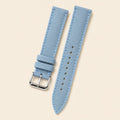 Light Blue Canvas Watch Strap leather watch strap, flat lay