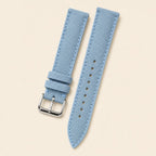 Light Blue Canvas Watch Strap leather watch strap, flat lay
