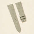 Light Gray Alligator Leather Watch Strap leather watch strap, flat lay