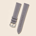 Light Gray Canvas Watch Strap leather watch strap, flat lay