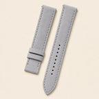 Light Gray Nubuck Leather Watch Strap leather watch strap, flat lay
