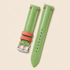 Light Green Stingray Leather Watch Strap leather watch strap, flat lay