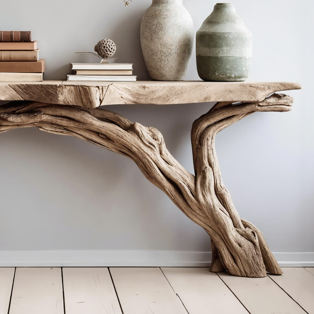 Solid Wood Rustic Console Table for Entryway and Hallway - view 3