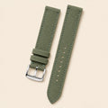 Moss Green Canvas Watch Strap leather watch strap, flat lay