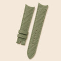 Moss Green Lizard Leather Watch Strap leather watch strap, flat lay