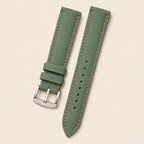 Moss Sailcloth Rubber Watch Strap leather watch strap, flat lay