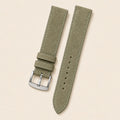 Moss Suede Leather Watch Strap leather watch strap, flat lay