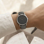 Natural Wild Gray Lizard Leather Watch Strap worn on the wrist