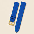 Navy Blue Sailcloth Rubber Watch Strap leather watch strap, flat lay