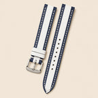 Navy Epsom Leather Watch Strap leather watch strap, flat lay