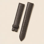 Olive Brown Lizard Leather Watch Strap leather watch strap, flat lay