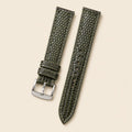 Olive Green Lizard Leather Watch Strap leather watch strap, flat lay