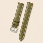 Olive Lizard Leather Watch Strap leather watch strap, flat lay