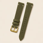 Olive Nubuck Leather Watch Strap leather watch strap, flat lay