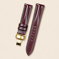 Oxblood Shell Cordovan Leather Watch Strap leather watch strap, flat lay