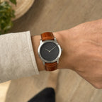 Patina Golden Cognac Alligator Leather Watch Strap worn on the wrist