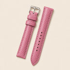 Pink Lizard Leather Watch Strap leather watch strap, flat lay