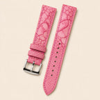 Pink Nubuck Leather Watch Strap leather watch strap, flat lay
