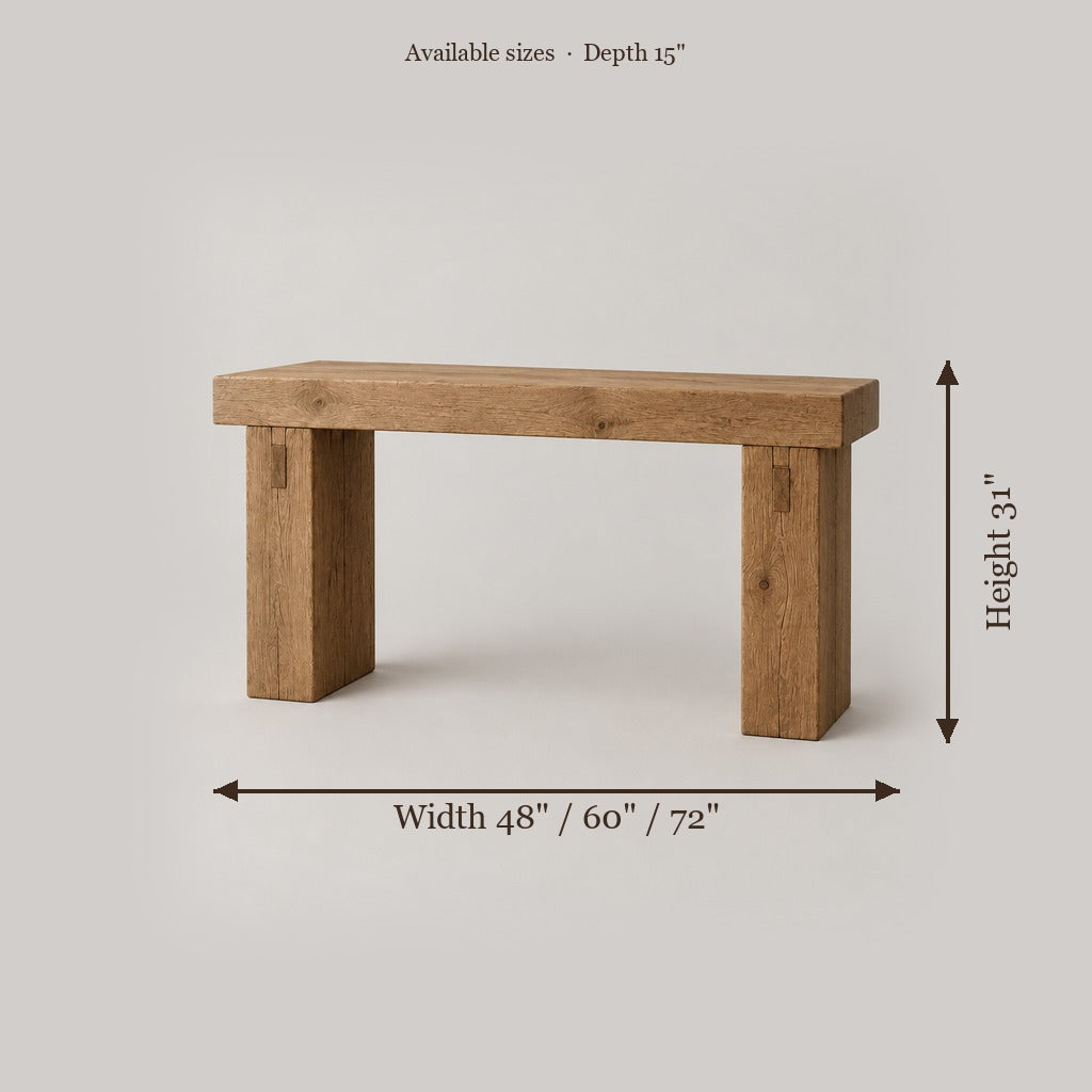 Basalt Monolith Console Table size chart