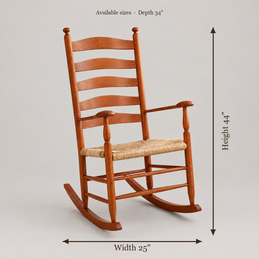 Linden Shaker Rocking Chair size chart