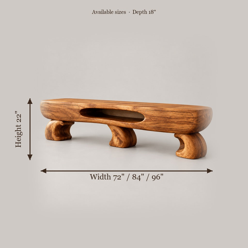 Solana Swell Arch Media Console size chart