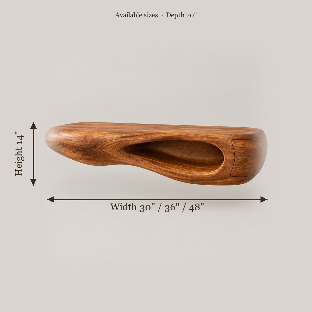 Solana Lagoon Sculpted Floating Vanity size chart