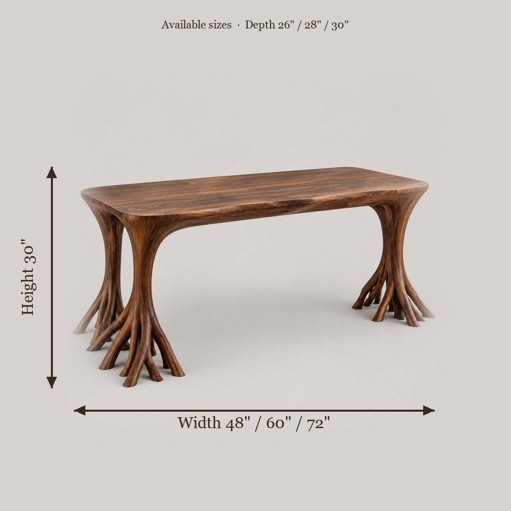 Atelier Organic Studio Desk size chart